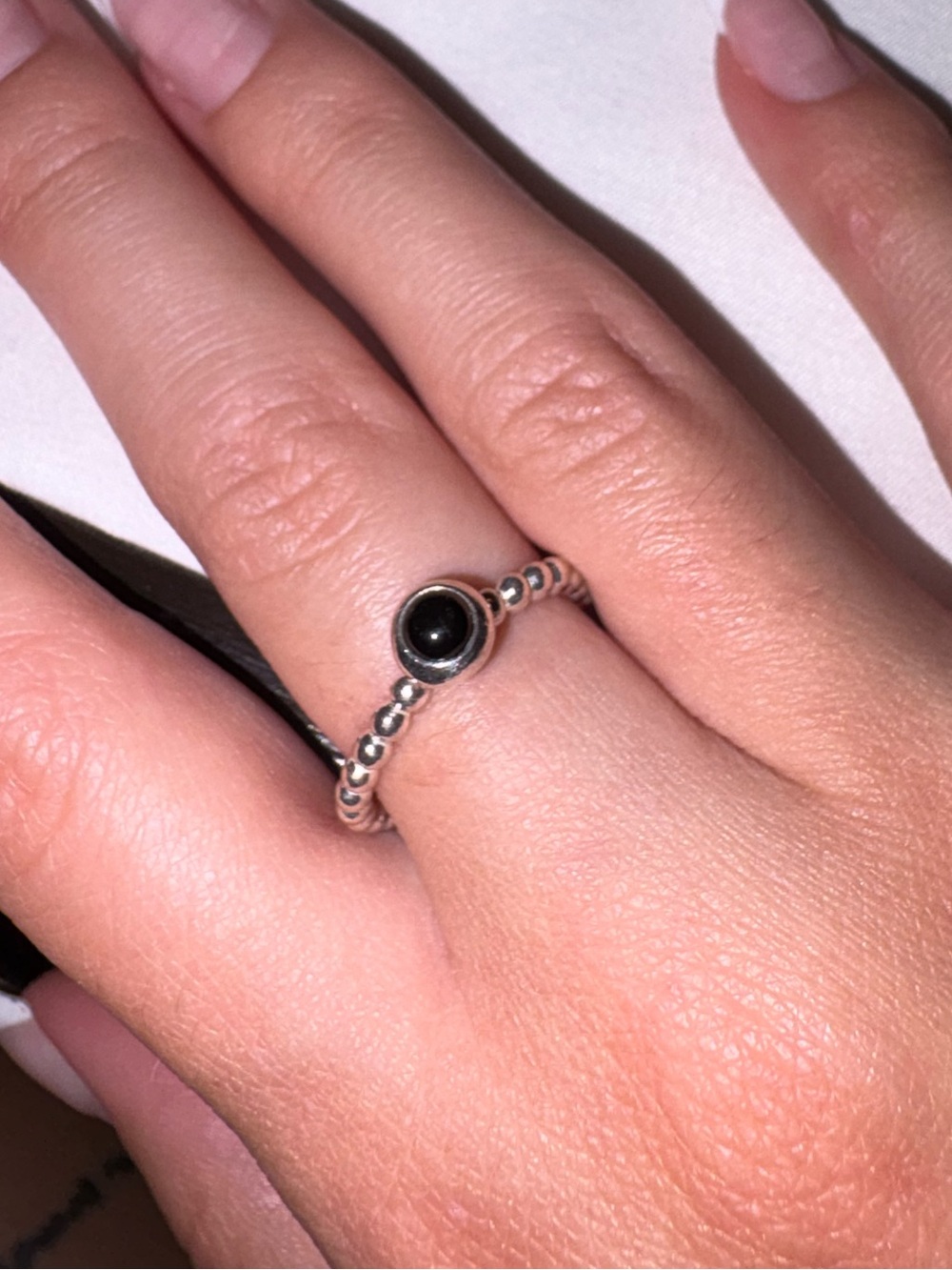 Pandora Sterling Silver Trio Rings with Black Accent - Picture 4 of 6